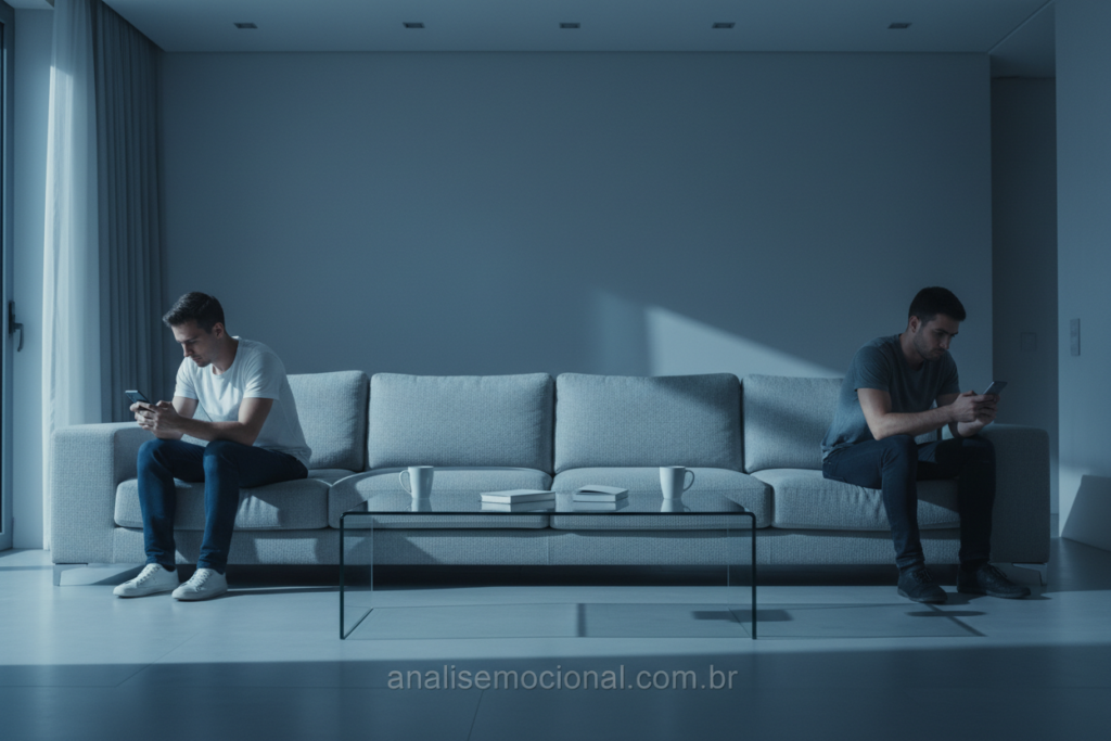 Distância emocional no sofá: por que me sinto indiferente às pessoas.